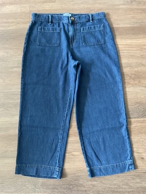 Loft Outlet  High Rise Wide Leg Crop Jenas Women's Size 30/10 Blue Denim