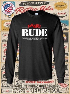 Paiste Rude Cymbals Sounds Gongs Logo Men's Long Slevee T-Shirt American T-Shirt