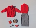 Vintage 1960 Barbie SWEATER GIRL #976 Outfit Cardigan Shell Skirt + Accessories