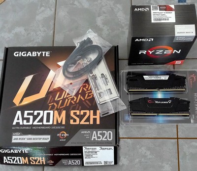 PC Aufrüst-Bundle AMD Ryzen 5 5500GT GA 520M S2H  16GB DDR4 3200MHz neu vormont.