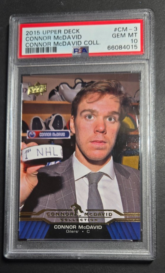 2015 Upper Deck Connor McDavid Collection #cm-3 PSA 10 ONLY 140 POPULATION view 1