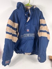 Vintage Starter Jacket Men's XL NFL Dallas Cowboys Pro Line 1/2 Zip 90's Puffer
