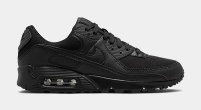 NIKE W AIR MAX 90 Damen Schwarz Sneakers Sportschuhe Freizeit Leder DH8010-001