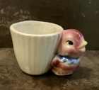 Vintage Shawnee pottery small red Bird Planter USA 502 Pottery, 3 1/2 x4 inches
