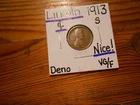 1913S Lincoln Cent VG/F NICE!!!!!! Real Tough Date!!!!!!