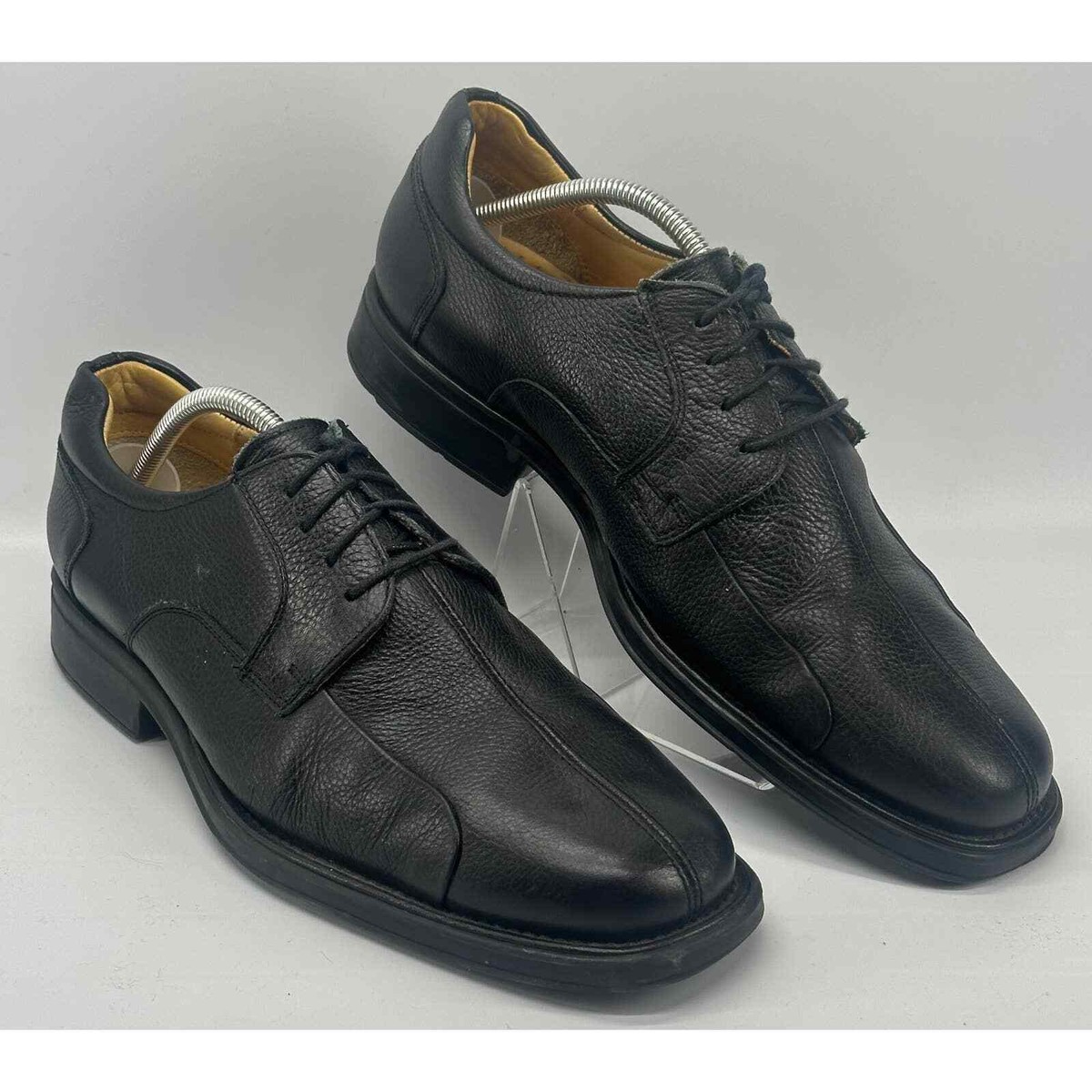 Belvedere Mens Black Pebbled Leather Oxford Shoe sz 11.5 M (S1766