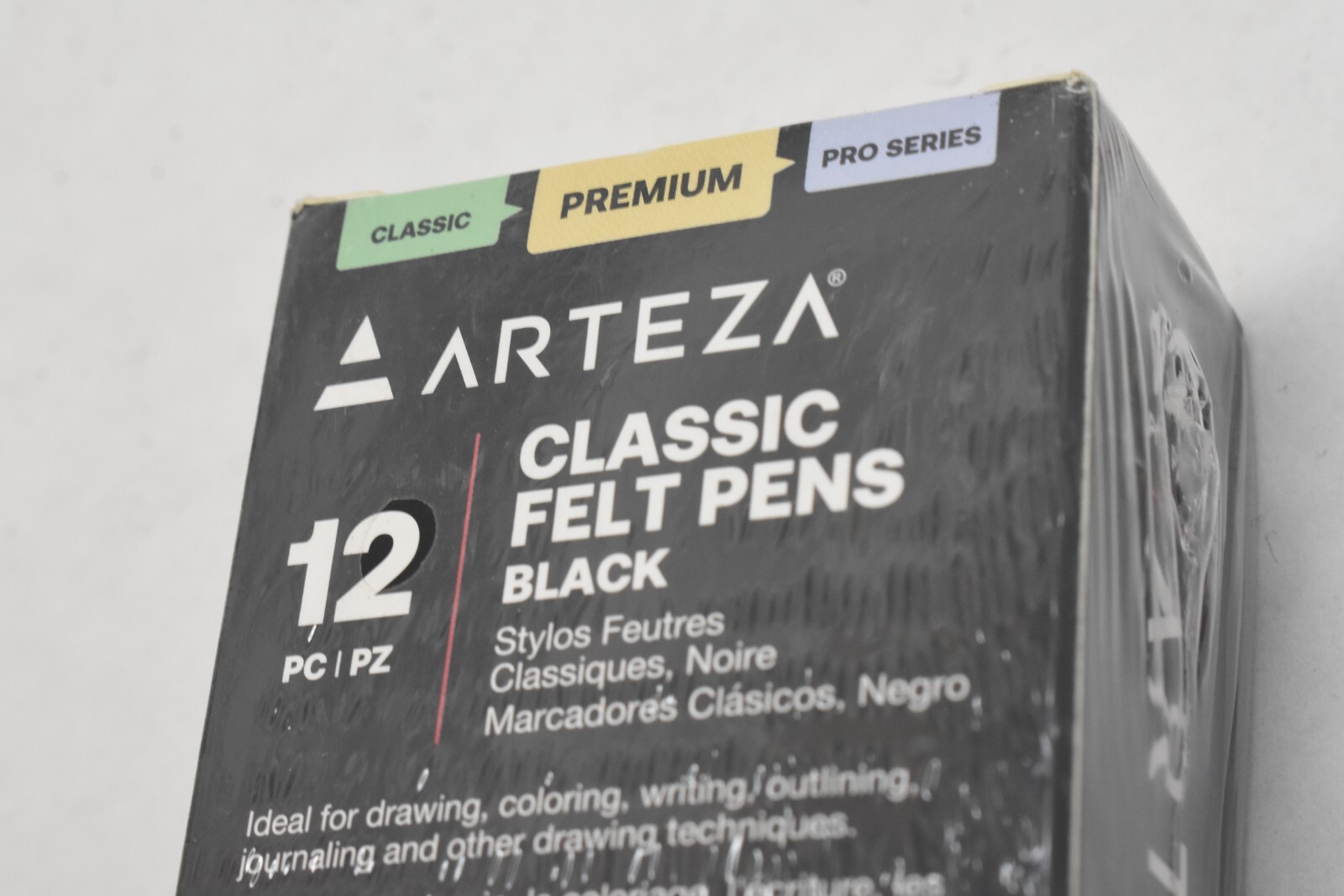 Arteza Black Felt Tip Pens Classic Felt Pens Premium Water Based Ink Lot of 12