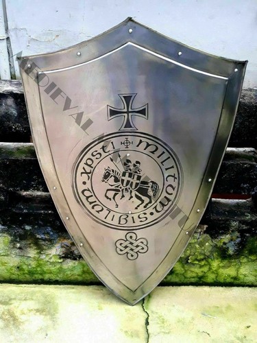 28" Medieval Warrior Knight Shield Steel Battle Armor Templar HTS23 - Picture 3 of 3
