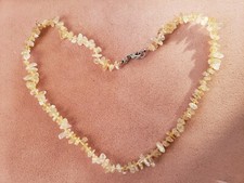 GENUINE  CITRINE  NECKLACE 18" LONG, 7-8 mm stone, Hand-Made in USA