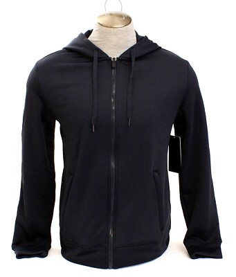 90 Degree Black Zip Front Hoodie Hooded Jacket Sweatshirt Men's  NWT