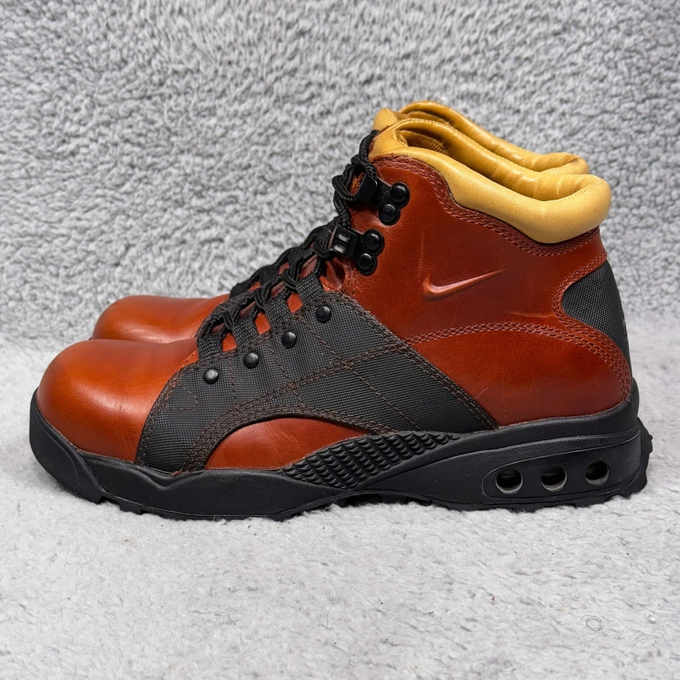 Nike ACG Air Adventurist Mens Size 6.5 Hiking Boots Black Brown Leather Vintage - Image 3 of 4