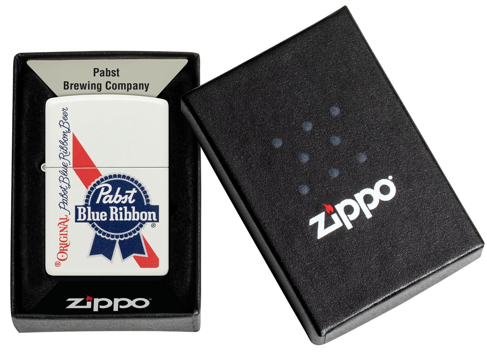 Zippo Pabst Blue Ribbon Design White Matte 48746