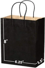 Kraft Paper Bag Party Shopping Gift Bags Retail Merchandise with Handles 100pcs