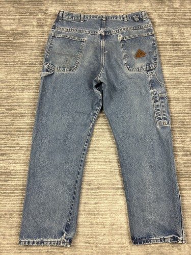 Bulwark FR Jeans Mens 38 Blue Fire Resistant Cotton Distressed Workwear - Picture 10 of 16