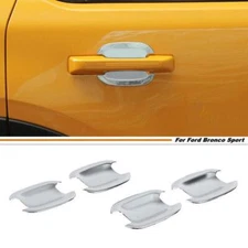 Side Door Handle Bowl Cover Trim 4PCS For 2021-2024 Ford Bronco Sport ABS Chrome
