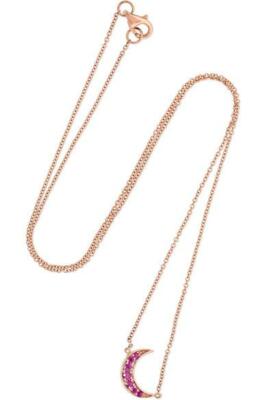 Andrea Fohrman Crescent 18-karat Rose Gold Ruby Necklace UK