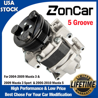 For Mazda 3 Mazda 5 3 Sport 2.0 2.3L 2004-2010 AC A/C Air Conditioner Compressor