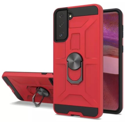 Case For Samsung Galaxy S21 5G Case Red/BLACK /Ring Stand Hard Cover