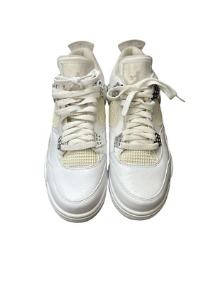 Size 9 - Air Jordan 4 Retro Pure Money White/Metallic Silver | eBay