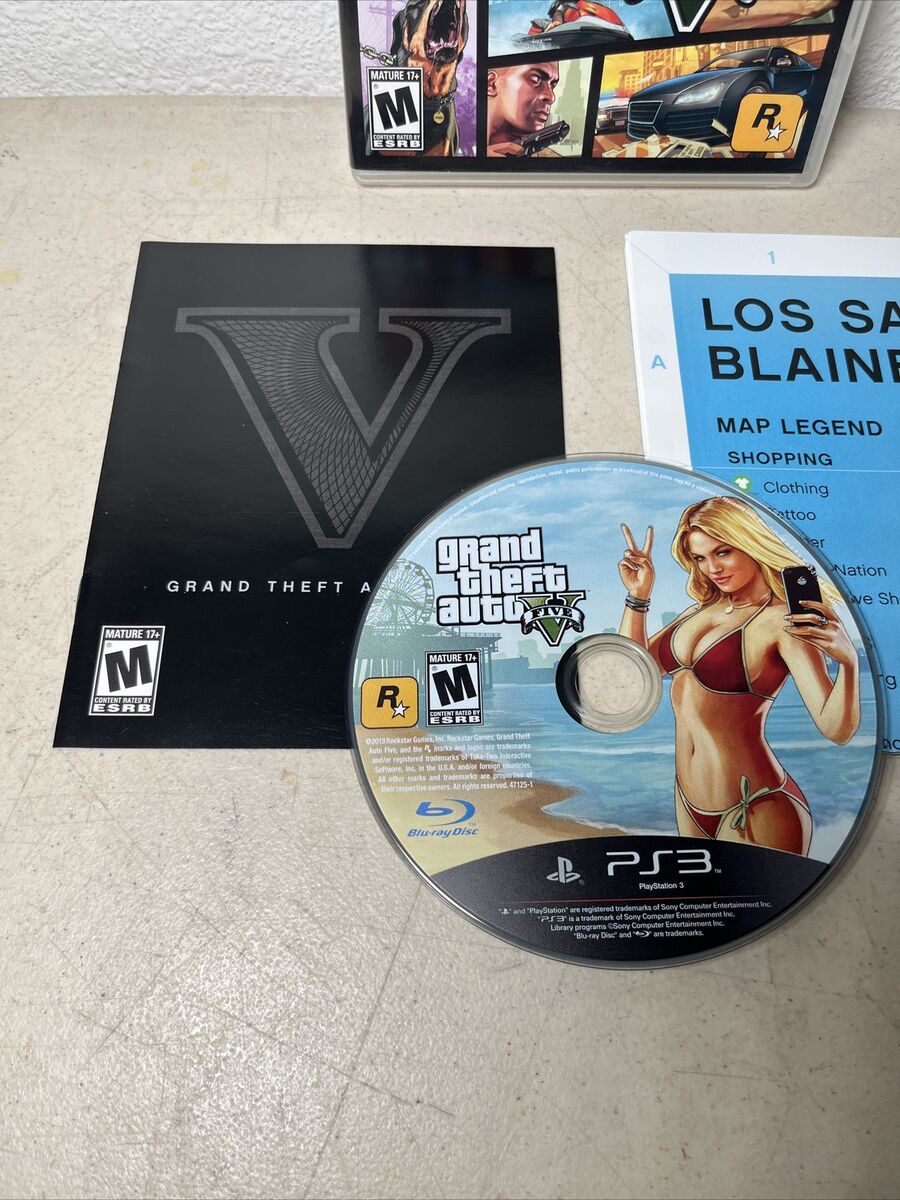 Grand Theft Auto V - GTA 5 - With Map & Manual - Playstation 3 / PS3