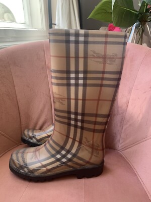 Burberry Gummistiefel Stiefel 37 Beige