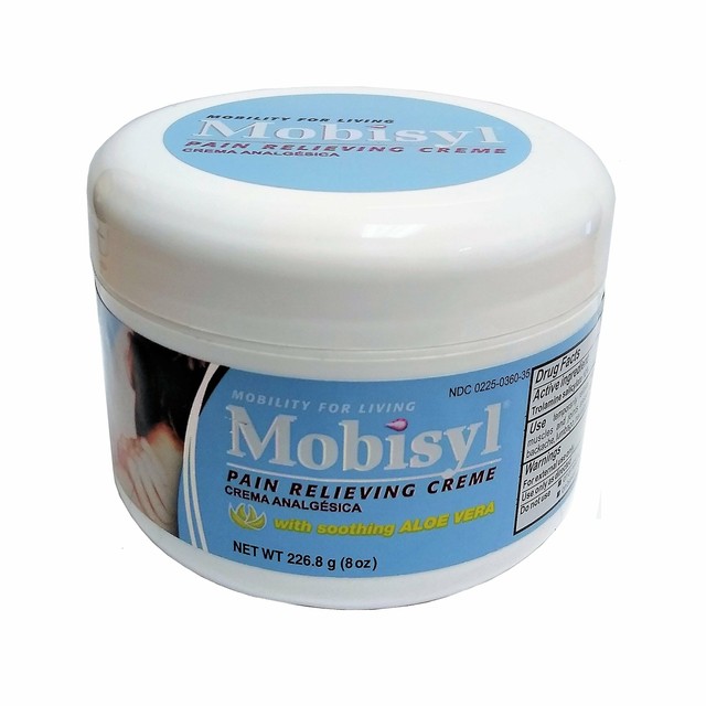 Mobisyl Pain Relieving Creme with Soothing Aloe Vera, 8 Ounce Jar for
