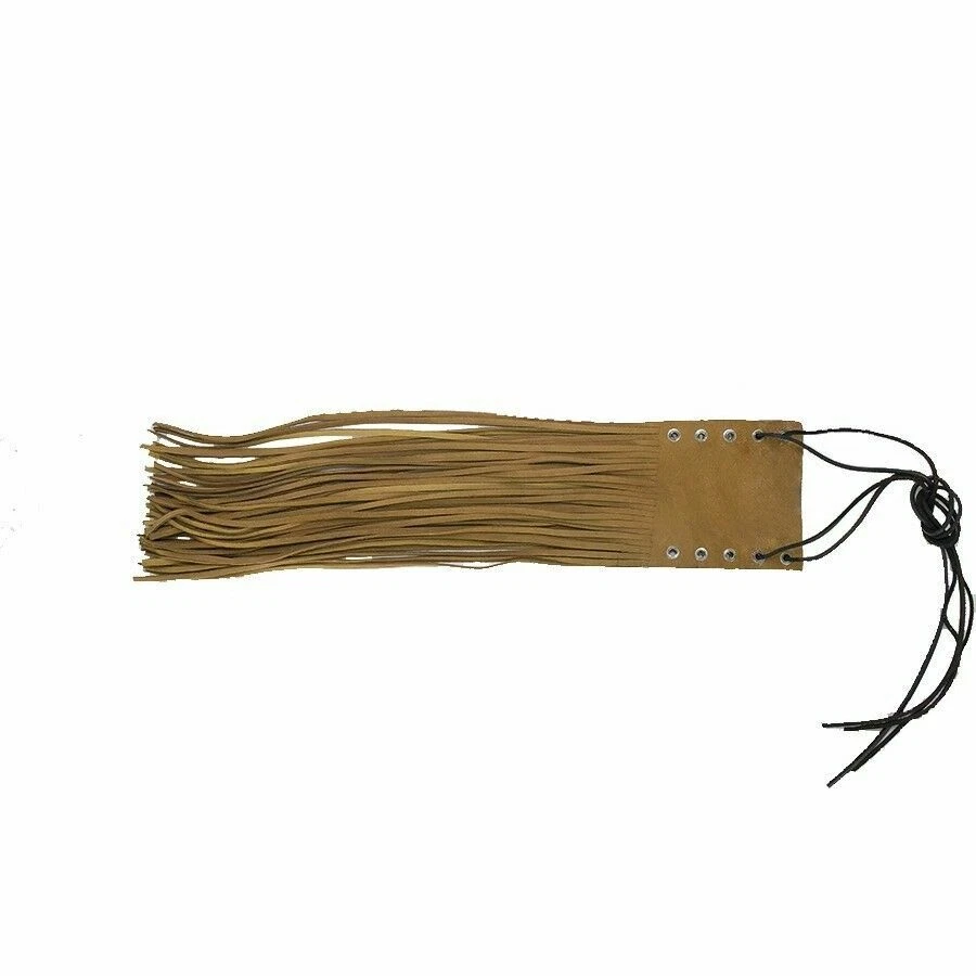 Fit For Indian Chief Handlebar Grip Cover Fringe Tassel Tan Color Pure Leather Foto 3 de 3