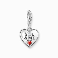 Thomas Sabo Charm AnhäNger Herz Sterlingsilber WeißEr Stein Kaltemail 2206-691-7