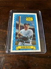 1970 ROLD GOLD 3-D #14 Babe Ruth NEW YORK YANKEES Cracked Card