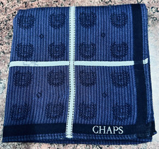 GEOMETRIC STRIPED ART BLUE HANDKERCHIEF CLASSIC VTG MEN COTTON POCKET SQUARE 18"