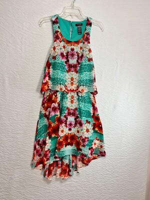 Bisou Bisou  Women s Size 12 Green Floral Summer Hi Low Hem  (BB5)