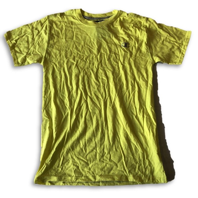 Champion Mens T Shirt Cotton Jersey Crew Neck Sm Yellow Short Sleeve eBay
