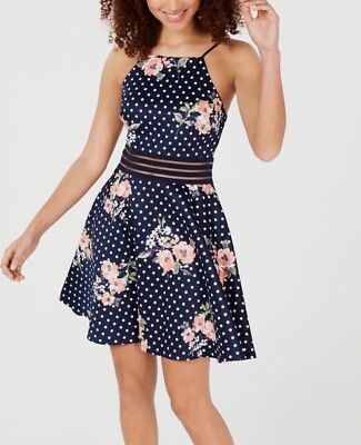 city studio blue dress City Studio Blue Floral Lace Tiered Ruffle Flounce Puff Sleeve Mini Dr   Brie