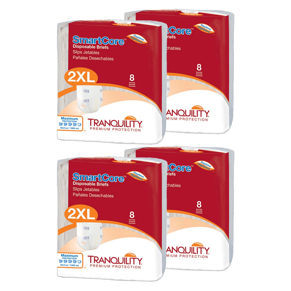 SmartCore Adult Incontinent Brief Tab Closure 2X-Large Disposable - Case of 32