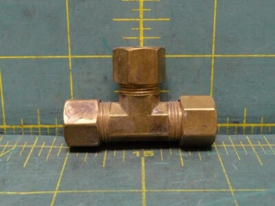 3/8 in. to 3/8 in. to 3/8 in. O.D. Brass Compression Tee Fitting - Image 1 of 3