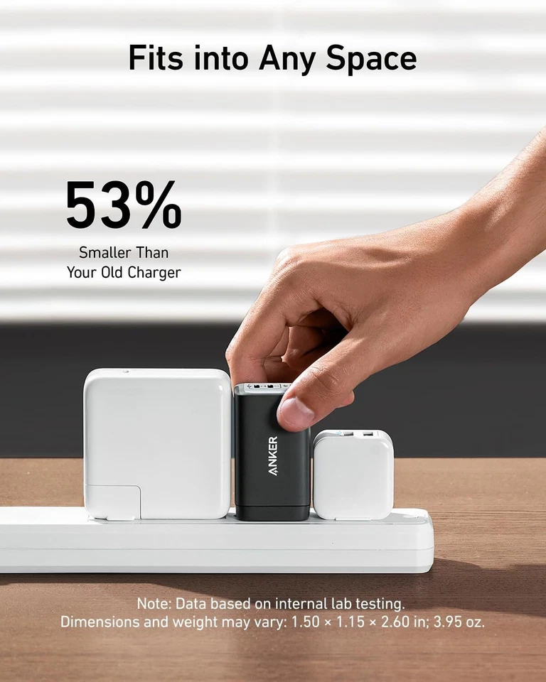 Anker USB C Charger Nano 65W PPS 3-Port GaN II Fast Charging for MacBook/Galaxy - Image 4 of 4