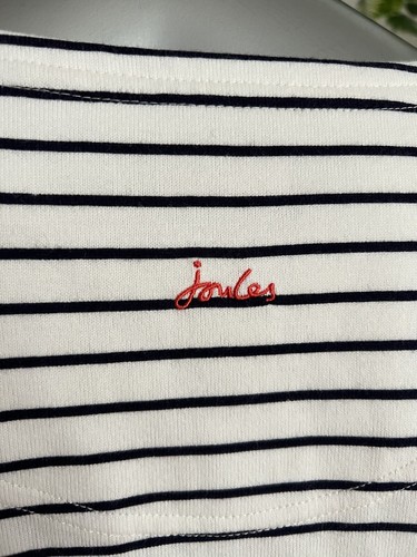 Womens Joules Harbour Top Size 6 Cream Stripe Sausage Dog Long Sleeve NEW OP96 - Picture 3 of 17
