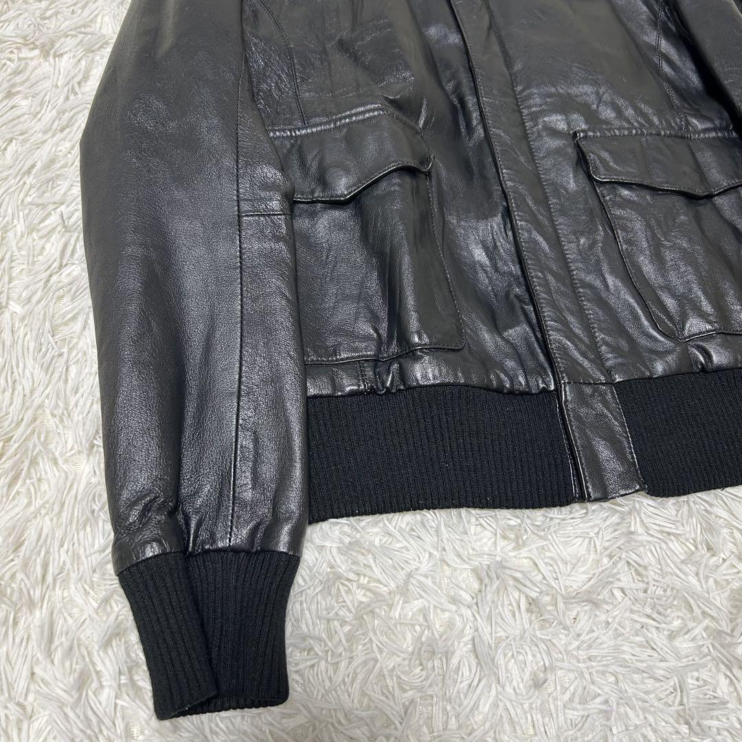 Vintage A-2 Flight Jacket Genuine Leather Black Short Length Vintage A-2 Flight Jacket Genuine Leather Black Short Length