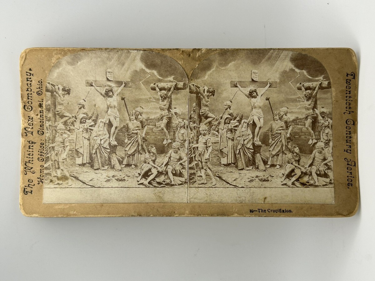 Jesus Christ Crucifixion Cross Stereoview c1906 Art Crucifix