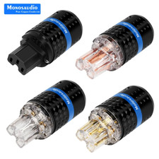 Pure Copper IEC C14 Plug AC Female Power Plug Connector for Audio Power Cable