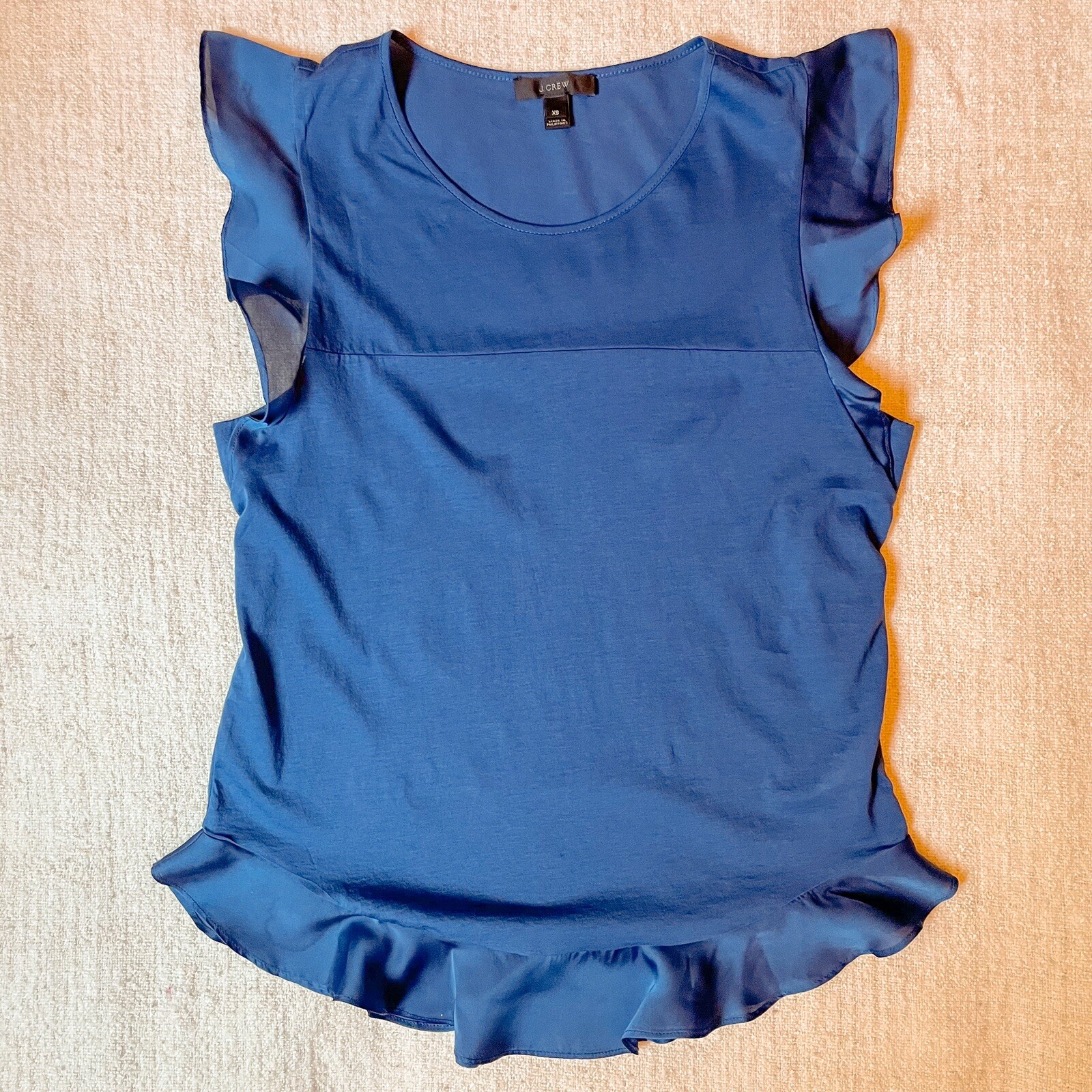 J. Crew Women’s Sleeveless Top Flutter Sleeves Ruffle… Gem