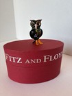 Eule mundgeblasenes Glas Fitz and Floyd Glas Menagerie Eule Figur Glasbläserei in Box 