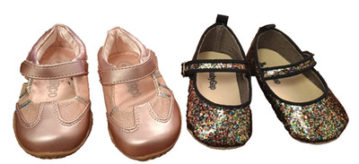 Lot Baby Gap Rainbow Glitter Black Mary Jane Flats 6-12 mo Circo Pink Sneakers 2