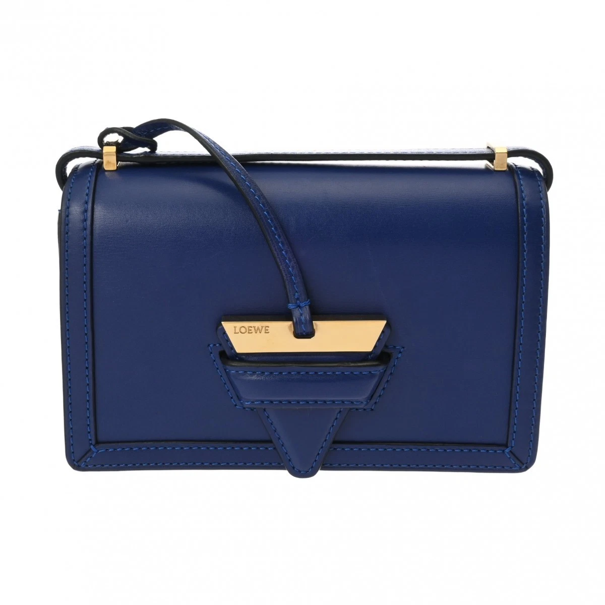 Loewe — Loewe Baruserona Small 302.74.P39 Shoulder Bag Leather Blue #WB3586