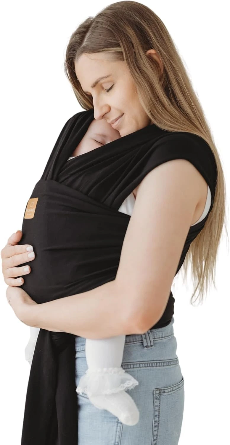 Baby Sling Wrap Newborn to Toddler Carrier, Stretchy Wraps - Black