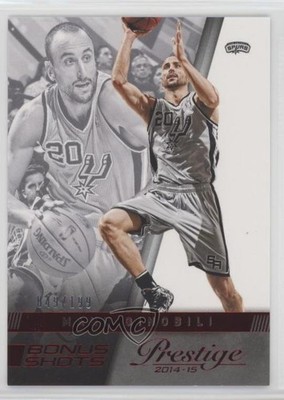 2014-15 Panini Prestige Bonus Shots Red /199 Manu Ginobili #67 HOF 0h6x