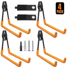 Garage Hooks Heavy Duty, 6 Pack Wall Mount Storage Hangers with Extension Cor...