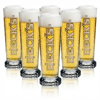 6X Becks Bier Glas 0,5L Seattle Sahm Neu Tulpe Pokal GläSer Pils Export Helles
