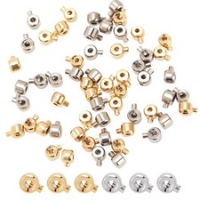 arricraft 60 Pcs Brass Crimp Beads Spacer Jewelry Making Kit Silver Gold