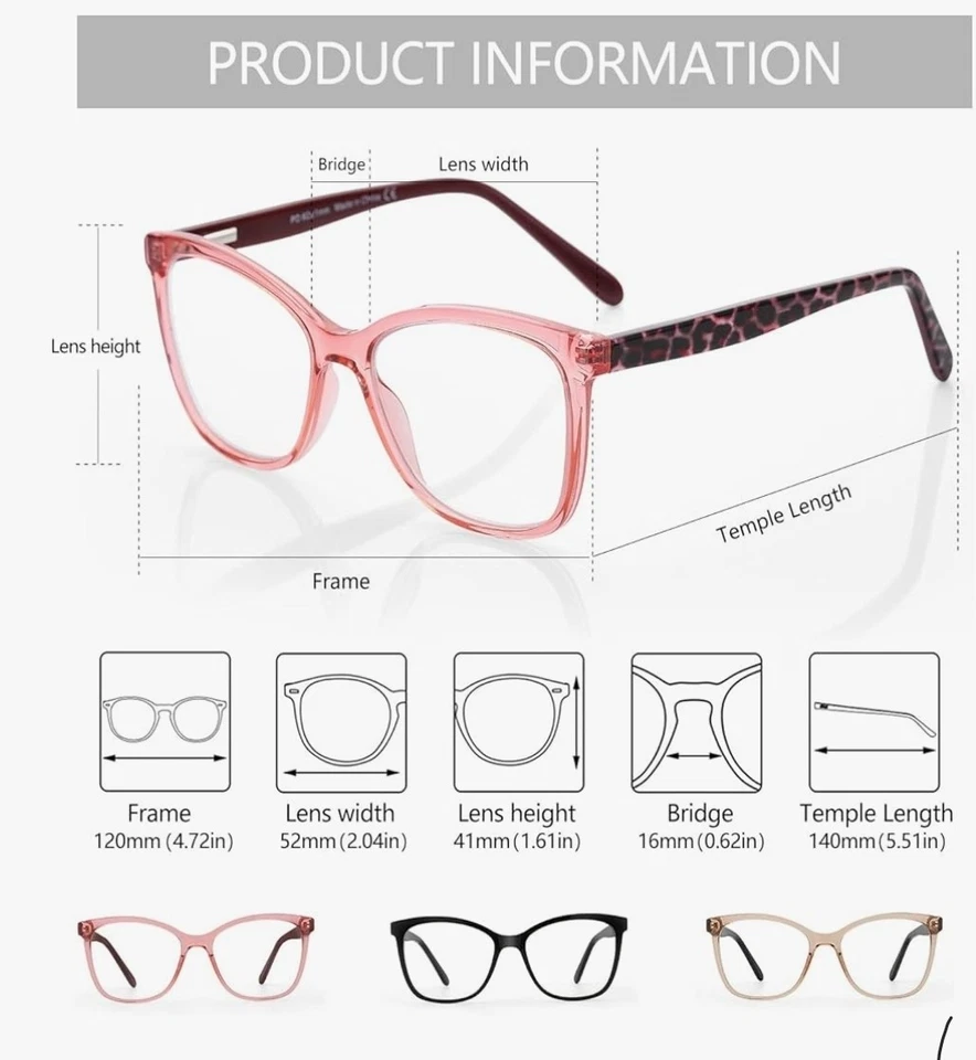 Gafas de lectura ZENOTTIC para mujer Cateye gafas bloqueadoras de luz azul computadora R Foto 3 de 4